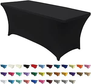 ABCCANOPY Spandex Tablecloths for 6 ft Home Rectangular Table Fitted Stretch Table Cover Polyester Tablecover Lash Bed Cover Table Toppers Massage Table Cover