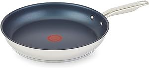 T-fal Platinum Stainless Steel Fry Pan 12 Inch Induction Cookware, Pots and Pans, Dishwasher Safe Silver