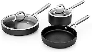 Wodillo Pots and Pans set, Nonstick Kitchen Cookware Sets, 5 PCS Induction Cookware Set, Non Stick Cooking Set w/Frying Pans & Saucepans,Dishwasher Safe, Oven Safe to 420°F