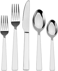 20 Piece Silverware Set,Solid Stainless Steel Flatware Set Service for 4,Tableware Cultery Set for Kitchen Home (Light Silverware)