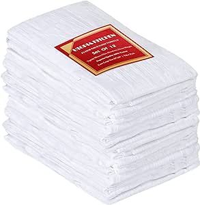 Utopia Kitchen [12 Pack Flour Sack Tea Towels, 28" x 28" Ring Spun 100% Cotton Dish Cloths - Machine Washable - for Cleaning & Drying - White