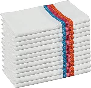 Neolino Kitchen Dish Towels, Herringbone Weave Kitchen Towels, 100% Cotton (Size: 15x25 Inch), Highly Absorbent Bar Towels & Tea Towels - (Set of 12)-Orange