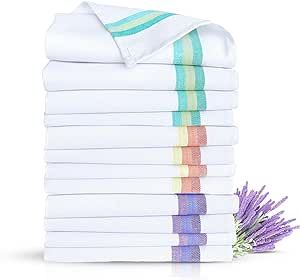 Harringdons Kitchen Towels 100% Cotton Dish Cloths, Quick Drying Ultra Soft Absorbent, Home Essentials, 28x20 Inches, 12-Pack (Assorted)