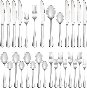 20 Piece Silverware Set Service for 4,Premium Stainless Steel Flatware,Mirror Polished Cutlery Utensil Set,Durable Home Kitchen Eating Tableware Set,Include Fork Knife Spoon Set,Dishwasher Safe