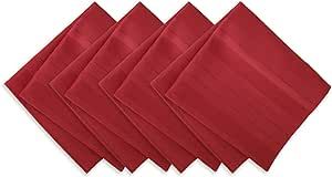 Newbridge Christmas Satin Stripe No-Iron Soil Resistant Fabric Holiday Tablecloth - Set of 4 Napkins, Red