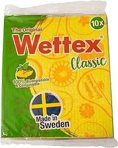 Wettex The Original 10 Pack Swedish Dishcloth for Kitchen - Eco Friendly Reusable Paper Towels - Assorted Dish Cloths for Washing Dishes
