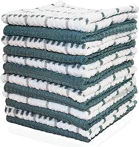 Pikanty - Kitchen Towels - 12 Pack - 100% Soft Cotton - 15x25 Inches - Great for Washing Dishes Dish Rags, Everyday Cooking and Baking