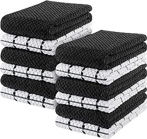 Utopia Towels Kitchen Towels, 15 x 25 Inches, 100% Ring Spun Cotton Super Soft and Absorbent Black Dish Towels, Tea Towels and Bar Towels, (Pack of 12)